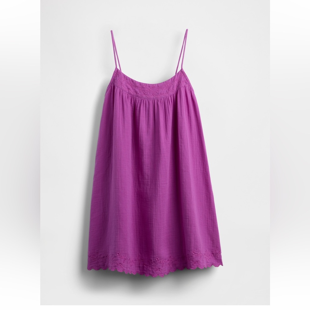 NWT GAP Cotton Gauze Embroidered Swing Dress - Picture 3 of 7